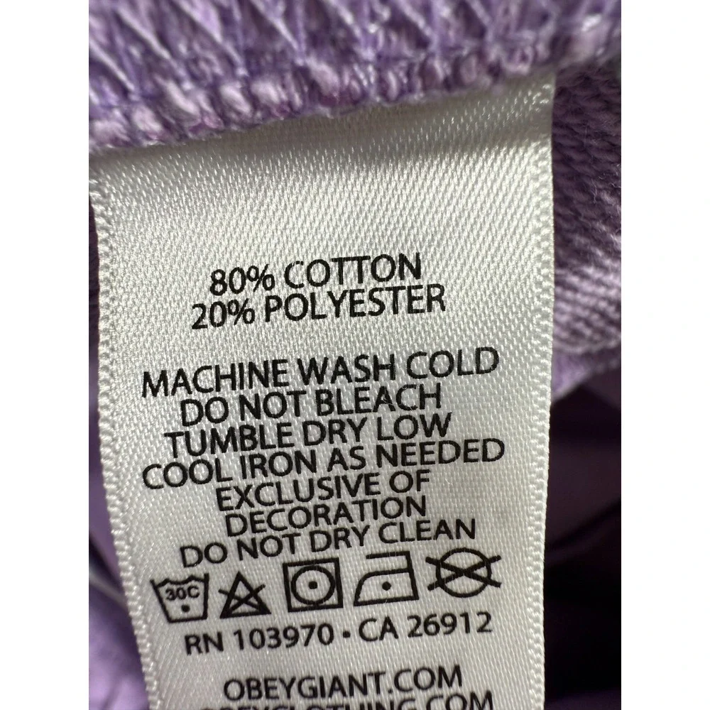 OBEY Men's Logo Sweatpants Digital Lavender Size Large Drawstring Elastic Waist